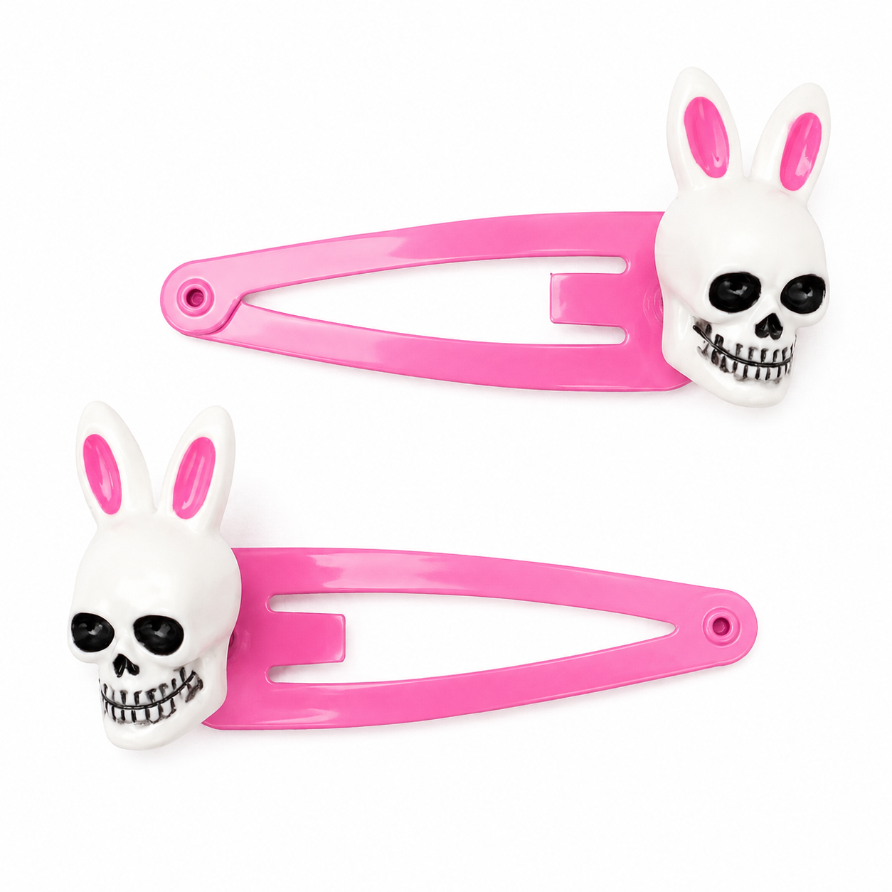 Skull Bunny Magnetic Hair Clips